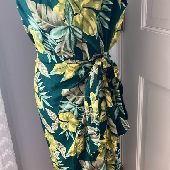 Vintage Spenser Jeremy silk sari tie tropical midi dress EUC 10 - Picture 3 of 9